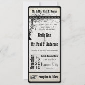 Black Funky Textured Showbill Swirls Wedding Kaart (Voorkant)