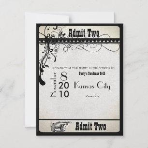 Black Funky Textured Swirls Wedding Response Kaart