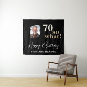 Black Funny 70 Dus wat 70e verjaardag achtergrond Wandkleed (In Situ (horizontaal))