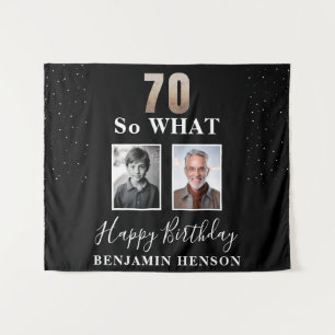 Black Funny 70 So What 70th Birthday 2 Foto Wandkleed