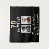 Black Funny 70 So What 70th Birthday 2 Foto Wandkleed (Voorkant)