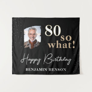 Black Funny 80 Dus wat 80e verjaardag achtergrond Wandkleed