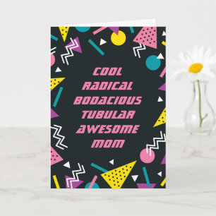 Black Funny 80s Slang Moederdag Card Kaart