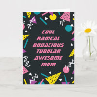 Black Funny 80s Slang Moederdag Kaart