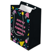 Black Funny 80s Slang Moederdag Medium Gift Bag Cadeauzakje (Voorkant Gekanteld)