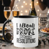 Black Funny Broke New Year Resolutions Typography Mok