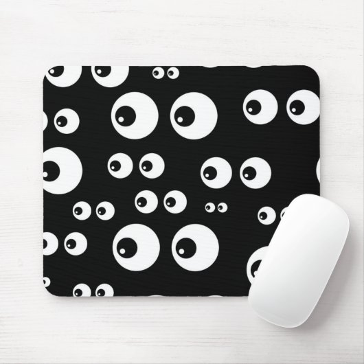 Black Funny Cartoon Seamless Eyes Seing Muismat (Met muis)