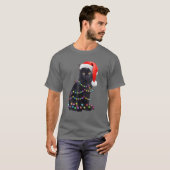 Black Funny Cat Kerstmis Light Cat Lover Christma T-shirt (Voorkant volledig)