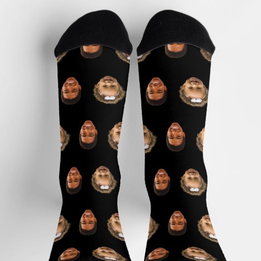 Black Funny Custom 2 Face Foto Mama Sokken (Top)