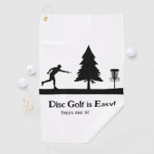 Black Funny Disc Golf Putting met boomobstakel Golfhanddoek (Insitu)