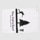 Black Funny Disc Golf Putting met boomobstakel Golfhanddoek (Horizontaal)