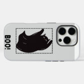 Black Funny Halloween's Cat Ghost iPhone 16 hoesje (Achterkant (horizontaal))