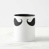 Black Funny Handlebar Mustache Mustache Stache Mok (Midden)
