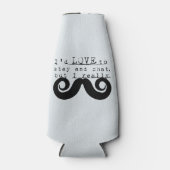 Black Funny Humor I Mustache Flesjeskoeler (Voorkant)