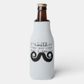 Black Funny Humor I Mustache Flesjeskoeler (Fles Voorkant)