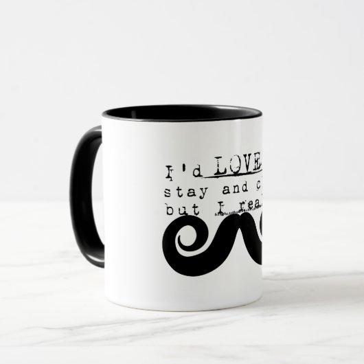 Black Funny Humor I Mustache Mok (Voorkant links)