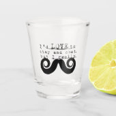 Black Funny Humor I Mustache Shot Glas (Voorkant)