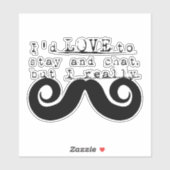 Black Funny Humor I Mustache Sticker (Vel)