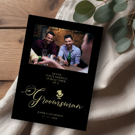 Black Funny Photo proposal Weddenningroomsman