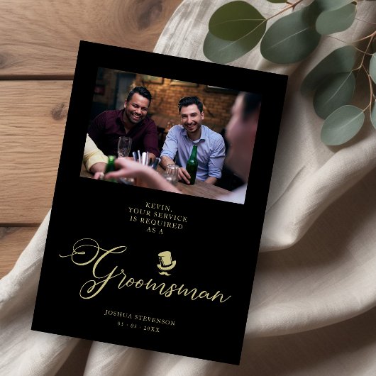 Black Funny Photo proposal Weddenningroomsman