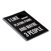 Black Funny Piano Accessories Gifts Pianist Humor Notitieboek (Rechterzijde)