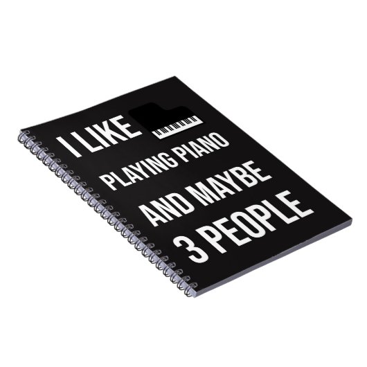 Black Funny Piano Accessories Gifts Pianist Humor Notitieboek (Rechterzijde)