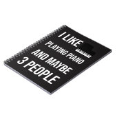 Black Funny Piano Accessories Gifts Pianist Humor Notitieboek (Linkerzijde)