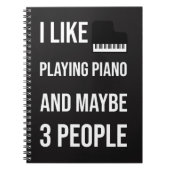 Black Funny Piano Accessories Gifts Pianist Humor Notitieboek (Voorkant)