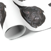 Black Funny Pug Cadeaupapier (Rol Hoek)