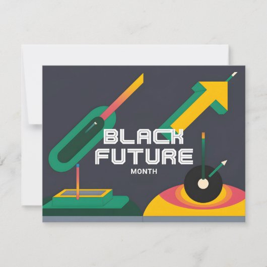 Black Future Month - Vetgedrukte geometrische voor Feestdagenkaart (Voorkant)