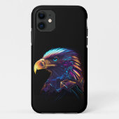 Black Futuristic Neon Eagle Case-Mate iPhone Case (Achterkant)