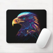 Black Futuristic Neon Eagle Muismat (Met muis)