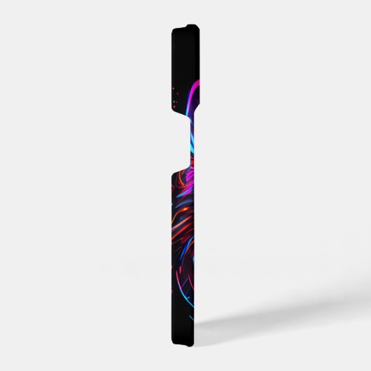 Black Futuristic Neon Wolf iPhone Hoesje (Rechterkant)