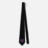 Black Futuristic Radiant Neon Wolf Necktie Stropdas (Voorkant)