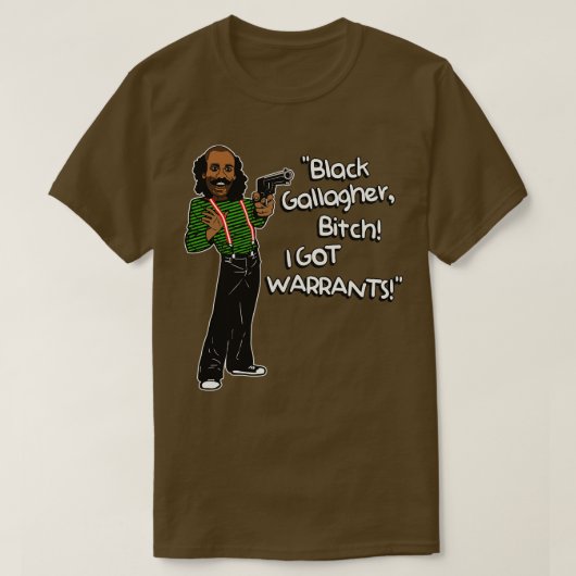 Black Gallagher IK HEB WARRANTS T-shirt (Design voorkant)
