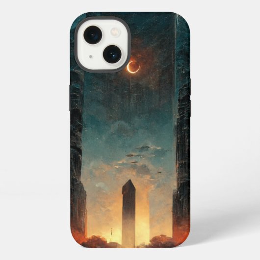 Black Gate Fantasy Sci-Fi Art iPhone Hoesje (Achterkant)