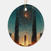 Black Gate Fantasy Sci-Fi Art Keramisch Ornament (Links)