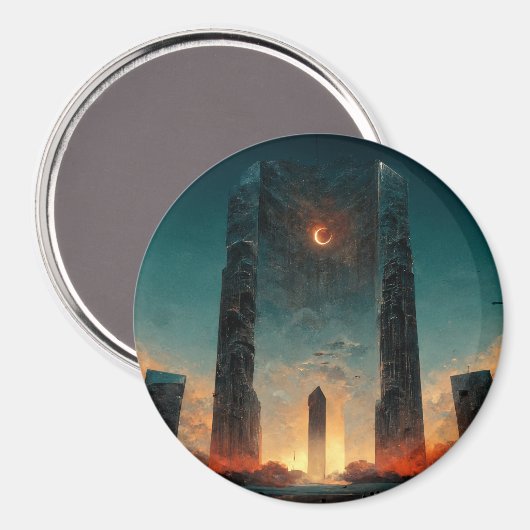 Black Gate Fantasy Sci-Fi Art Magneet (Voorkant / Achterkant)