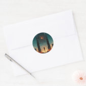 Black Gate Fantasy Sci-Fi Art Ronde Sticker (Envelop)