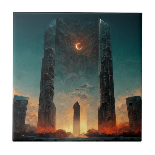 Black Gate Fantasy Sci-Fi Art Tegeltje (Voorkant)