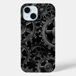 Black Gear Fusion Telefoonhoesje iPhone 15 Case
