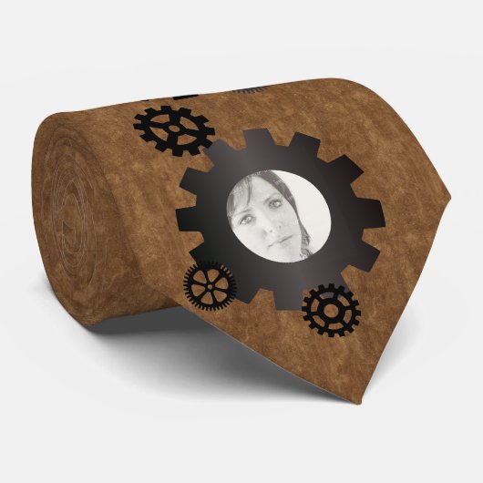 Black Gears Photo Stropdas (Opgerold)