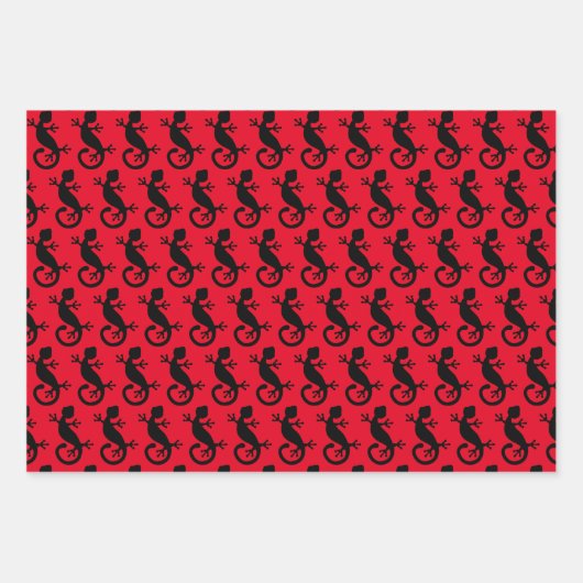 Black Gecko Lizard Inpakpapier Vel (Voorkant)