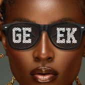 Black Geek Nerd Loner Retro Zonnebril