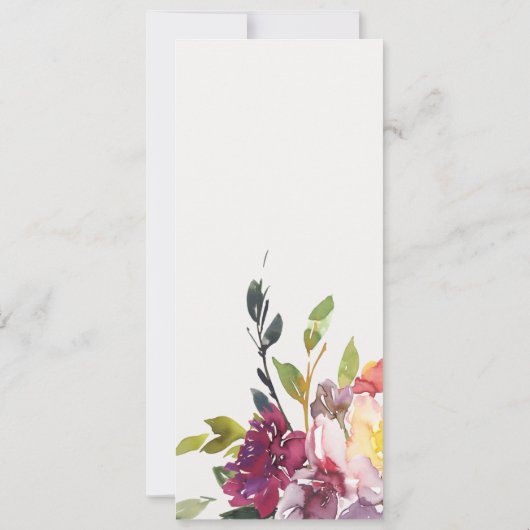 BLACK GEEL LOW BLUSH BURGUNDY FLORAL COUPLY SHOWER KAART (Achterkant)