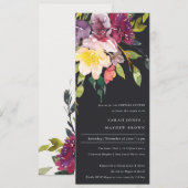 BLACK GEEL LOW BLUSH BURGUNDY FLORAL COUPLY SHOWER KAART (Voorkant / Achterkant)