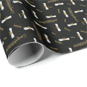 Black Gefeliciteerd Diploma Class Year Afstudeerde Cadeaupapier (Rol Hoek)