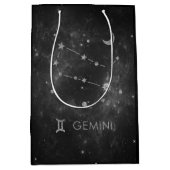 Black Gemini Zodiac | Cosmic Astrology Horoscope Medium Cadeauzakje (Voorkant)