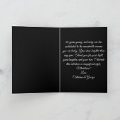 Black Gems White Rose and Pearls 60th Birthday Kaart (Binnen)