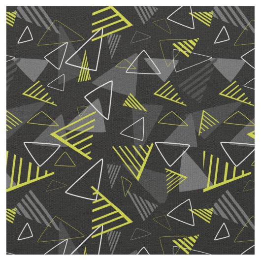 Black Geo Pop Print Fabric Stof (Close Up)